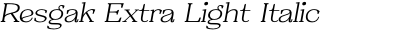 Resgak Extra Light Italic